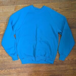 1990s Jerzees Cerulean Raglan Crewneck Sweatshirt Vintage Size L